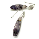 Purple Fluorite and Sterling Silver Earrings