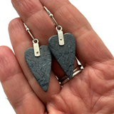 Riveted Heart of Blue Sponge Coral and Sterling Silver