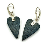 Riveted Heart of Blue Sponge Coral and Sterling Silver