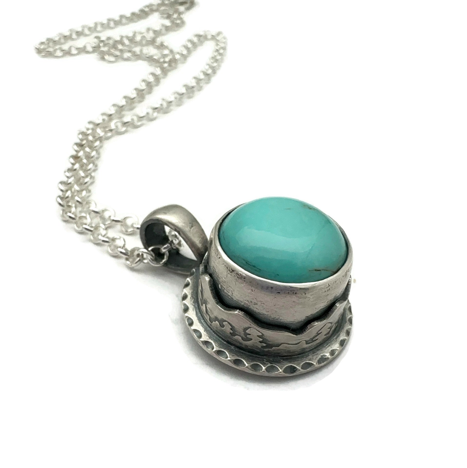 Into The Mountains Necklace Sterling Silver with Kingman Turquoise