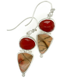 Cherry Creek Rhyolite and Carnelian Earrings