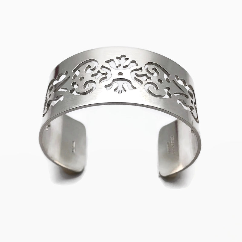 Art Nouveau Style Hand Pierced Cuff Bracelet
