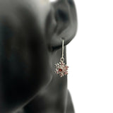 Sterling Silver Snowflake Earrings with Amethyst Gemstones