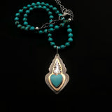 Turquoise and Mixed Metals Alpine Pendant
